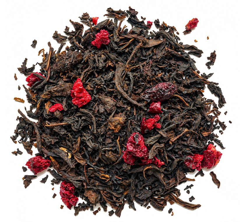 Cherry Black Leo Tea – czarna herbata liściasta z naturalnym aromatem wiśni i liofilizowanymi kawałkami wiśni